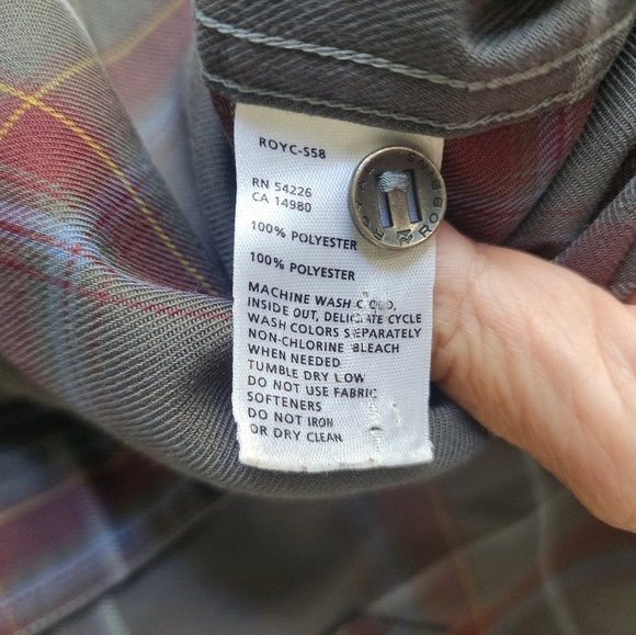 Royal Robbins Plaid 100% Polyester Mens Shirt Size Large - Picture 9 of 9